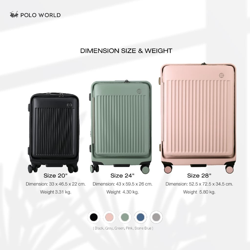 POLO WORLD รุ่น PW901 Gateway Hardcase Luggage กระเป๋าเดินทาง Polycarbonate ระบบล็อค TSA ล้อคู่หมุน 360 องศา ดีไซน์ทันสมัย น้ำหนักเบา รับประกัน 2 ปี https://lnwchill.com