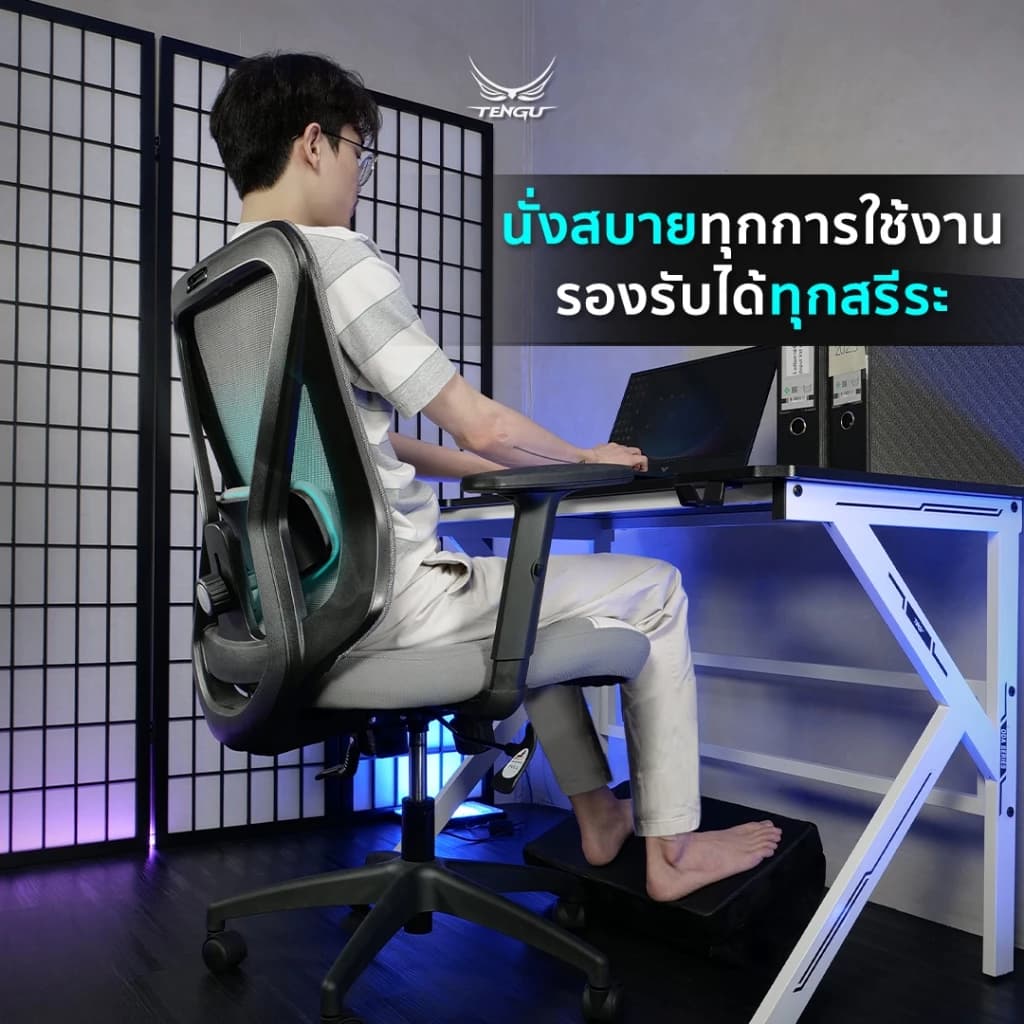 Tengu เก้าอี้เกมมิ่ง เก้าอี้สีดำ เก้าอี้สีขาว รุ่น AMANO เก้าอี้สุขภาพตามหลัก Ergonomics Gaming Chair มีรับประกัน https://lnwchill.com