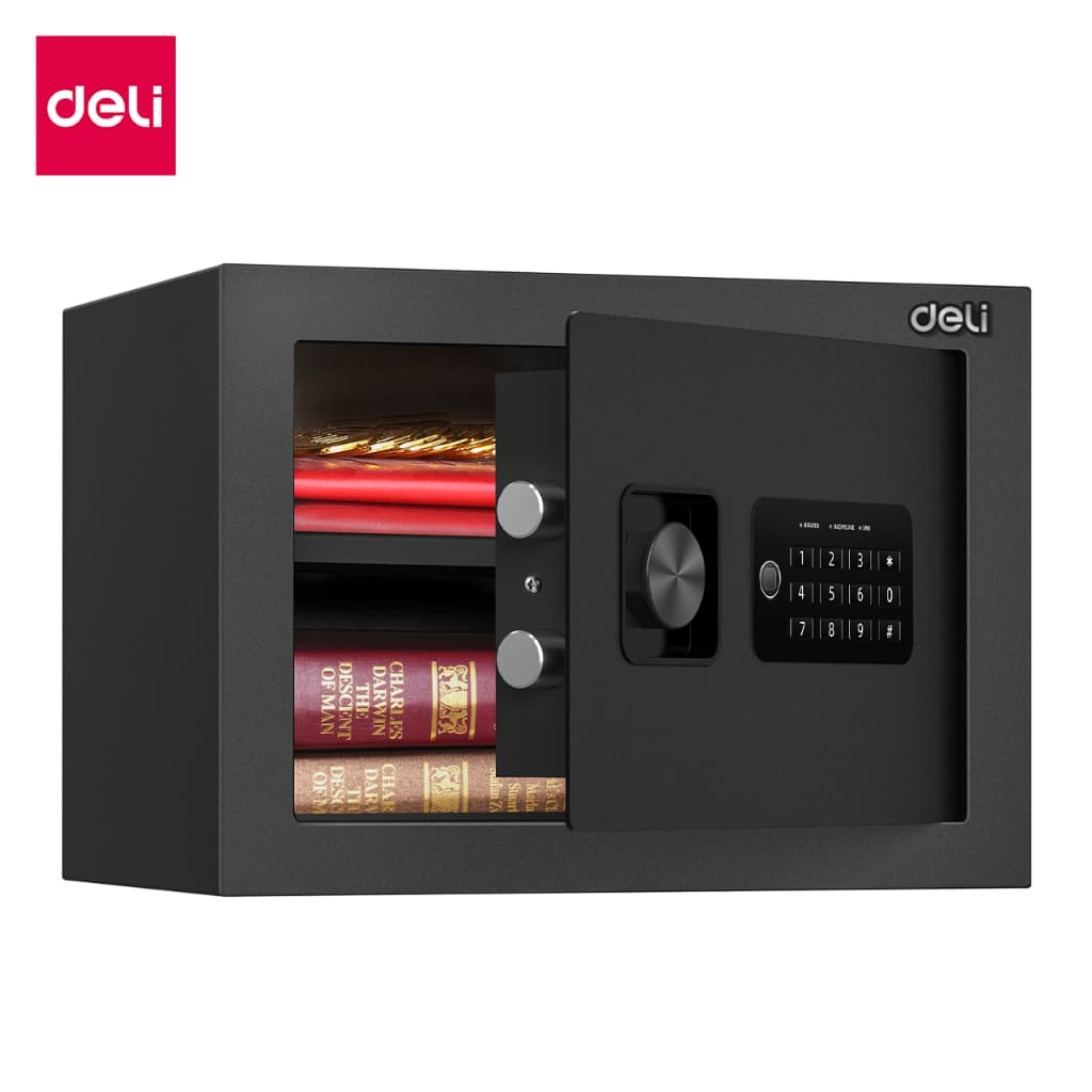 Deli รุ่น ET510, ET511, ET512, ET520, ET530 ตู้เซฟนิรภัยเหล็กกล้าคาร์บอนเคลือบสีกันสนิม ขนาดกะทัดรัด พร้อมระบบล็อก 2 ชั้นและกุญแจฉุกเฉิน เหมาะสำหรับบ้านและออฟฟิศ https://lnwchill.com