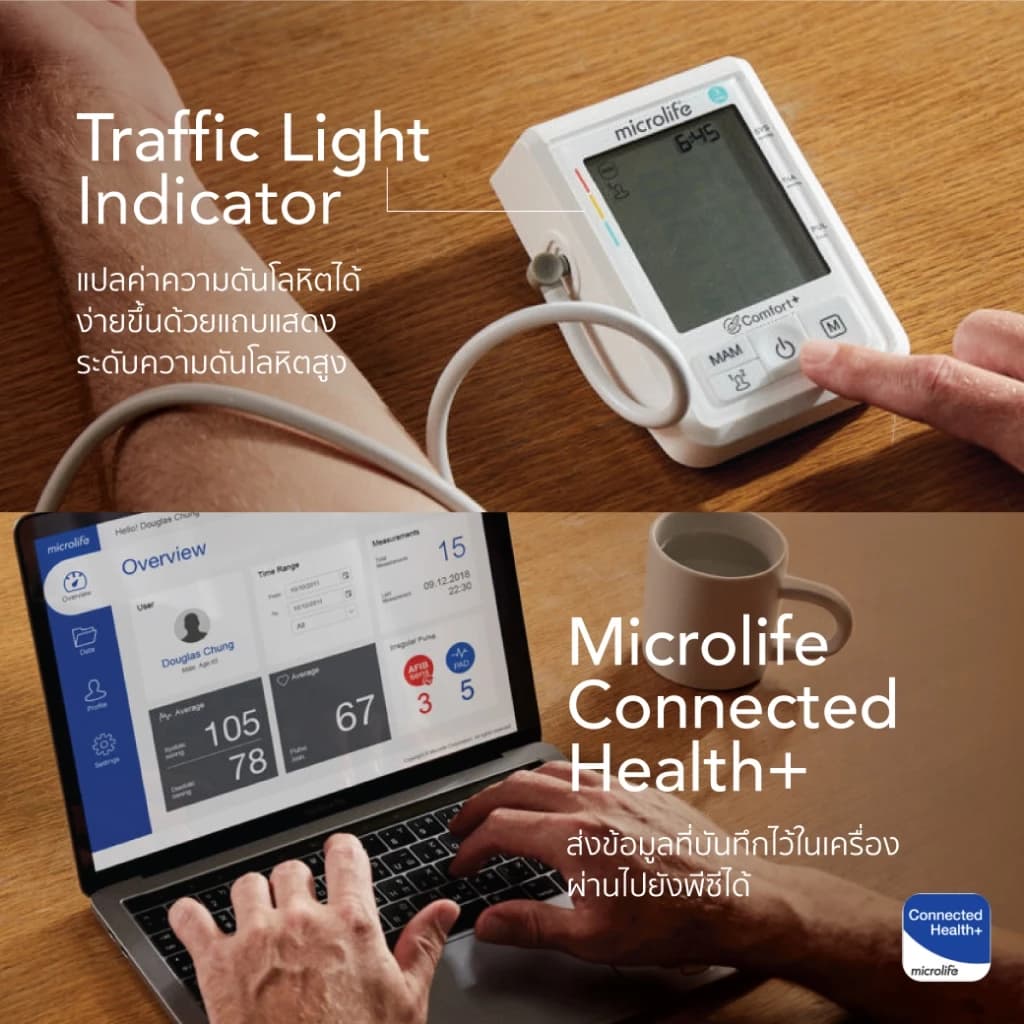Microlife เครื่องวัดความดันโลหิต รุ่น B3 Comfort PC https://lnwchill.com