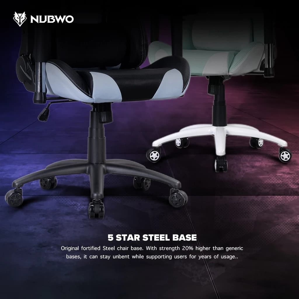 NUBWO เก้าอี้เกมมิ่ง เก้าอี้ทำงาน เก้าอี้สีดำ สีขาว สีแดง สีชมพู สีฟ้า สีเขียว หมอนกำมะหยี่ Gaming Chair Phenom ขาเหล็ก ปรับนอนได้ถึง 180 องศา รุ่น NBCH-007 เก้าอี้เกมมิ่งเพื่อสุขภาพ E-Sport https://lnwchill.com