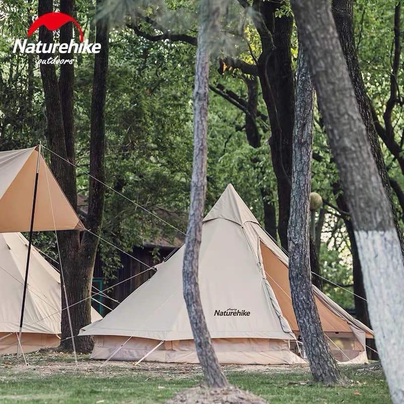 Naturehike เต็นท์ Brighten 6.4 Outdoor Glamping Pyramid เต็นท์ผสมผ้าฝ้าย NH20ZP004 https://lnwchill.com
