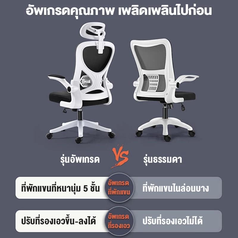 ALOVE เก้าอี้สำนักงาน [รุ่นอัพเกรด] เก้าอี้สีดำ เก้าอี้สีขาว สไตล์โมเดิร์น เก้าอี้ทำงาน พร้อมที่วางแขนและหมอน หลายสี พนักพิงหลังสูง รูปตัว S รับสรีระ https://lnwchill.com