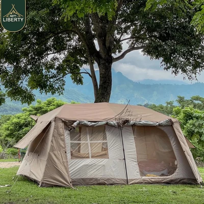 Mountainhiker Naturehike Village 13 / เต็นท์ขนาดใหญ่แคมป์ปิ้งกลางแจ้งเต็นท์ครอบครัวสองห้องนอนเต็นท์อัตโนมัติพร้อมแถบแสงบรรยากาศ https://lnwchill.com