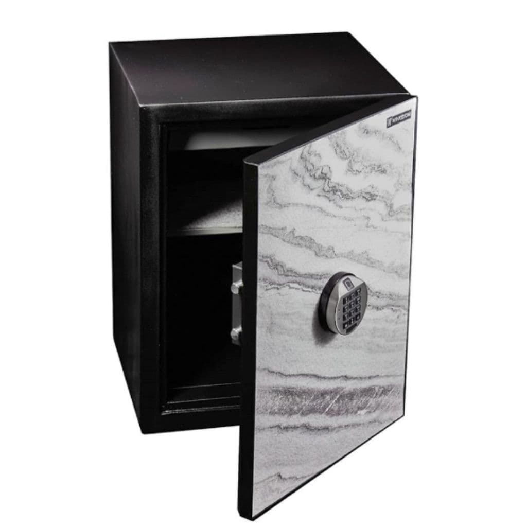 KINGDOM ตู้เซฟ DÉCOR รุ่น SA-1420-FM ระบบสแกนลายนิ้วมือและดิจิตอลกันไฟ 1 ชม. มิติใหม่แห่งความปลอดภัยที่ผสานดีไซน์หินอ่อนเสมือนเฟอร์นิเจอร์ https://lnwchill.com