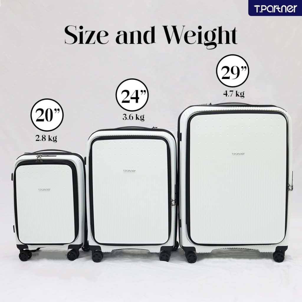 Tpartner รุ่น LOOK SERIES กระเป๋าเดินทางเฟรมซิปเปิดหน้า วัสดุ PP 100% น้ำหนักเบา พร้อมซิปขยายข้าง เพิ่มความจุได้ 25% https://lnwchill.com