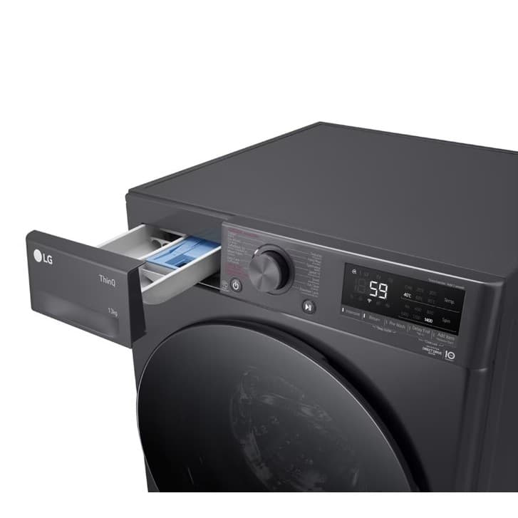 LG รุ่น FV1413S4M เครื่องซักผ้าฝาหน้าขนาด 13 กก ระบบ AI DD สีดำเทา ซักสะอาดถนอมผ้าอัจฉริยะด้วยเทคโนโลยีตรวจจับน้ำหนักและชนิดผ้าเพื่อประสิทธิภาพสูงสุด https://lnwchill.com