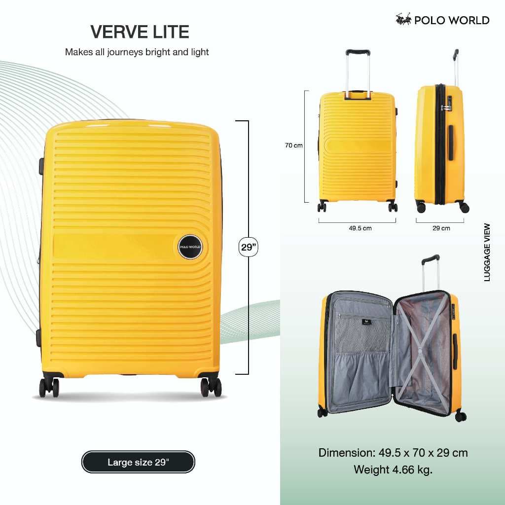 POLO WORLD รุ่น PW413N Verve Lite กระเป๋าเดินทาง Hard Case ระบบล็อค TSA วัสดุ Polypropylene (PP) ทนทานพิเศษ ขยายข้างได้ https://lnwchill.com