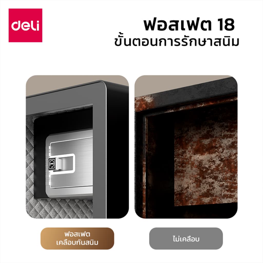 Deli รุ่น ET570, ET571, ET572 ตู้เซฟนิรภัยระบบ 2 ล็อค (รหัสผ่านและกุญแจ) พร้อมระบบเตือนภัยเมื่อมีการสั่นสะเทือน โดดเด่นด้วยประตูเหล็กกล้าหนาพิเศษ 6 มม. เพื่อความปลอดภัยสูงสุดสำหรับ https://lnwchill.com
