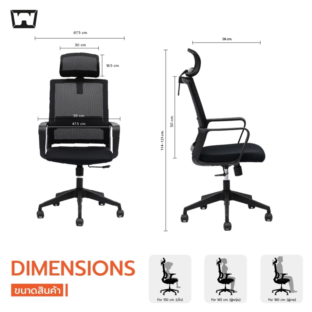 Work Station - Office chair เก้าอี้ทำงาน รุ่น Loki เก้าอี้สีดำ นุ่มสบาย ตามหลักสรีระศาสตร์ ราคาดี ลดอาการปวดเมื่อย รองรับน้ำหนัก 110 kg. ระบายอากาศดีเยี่ยม ราคาประหยัด https://lnwchill.com