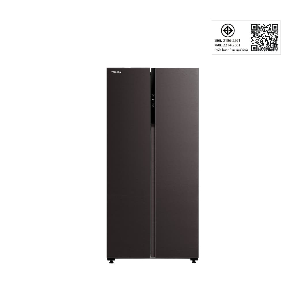 TOSHIBA GR-RS600WI-PMT(37) ตู้เย็น 2 ประตู Side by Side 16.2 คิว ระบบ Origin Inverter สี Satin Grey สั่งงานผ่านแอป TSmartLife https://lnwchill.com