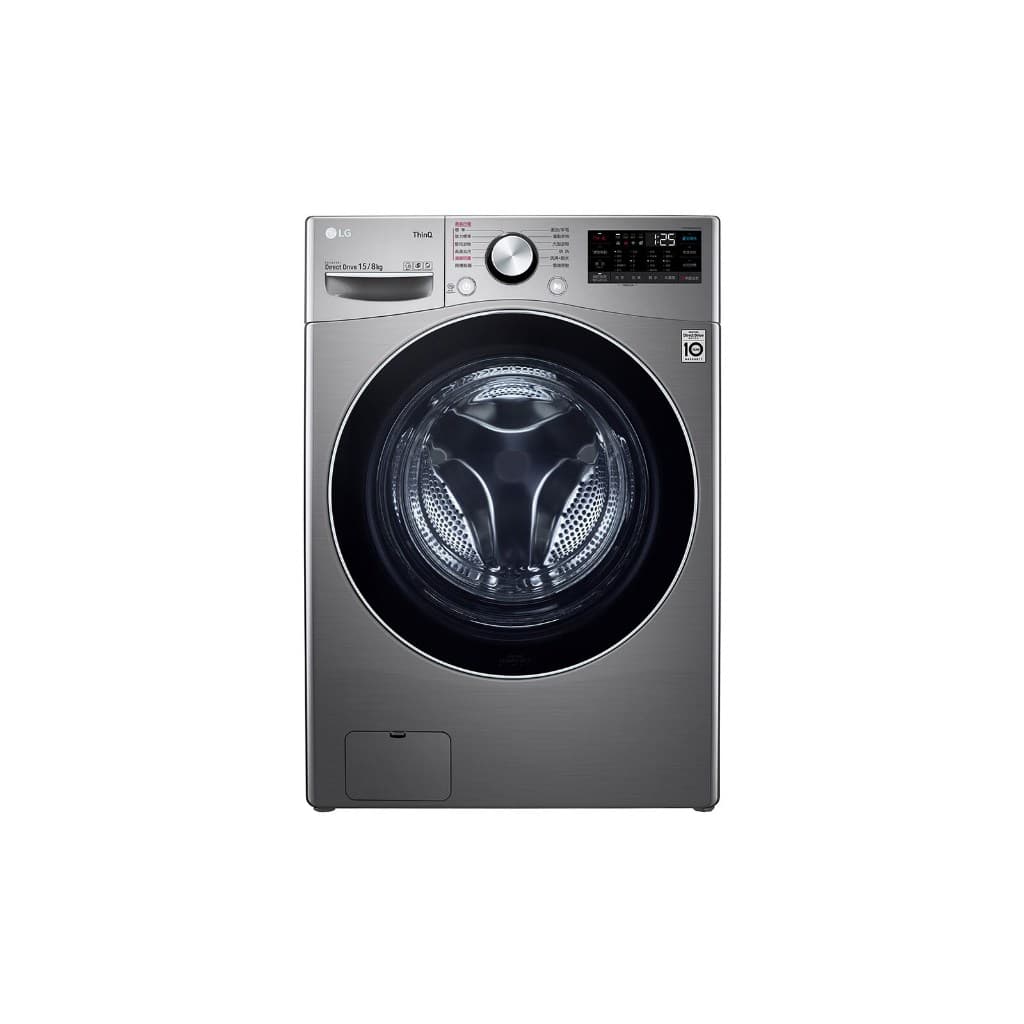 LG เครื่องซักผ้าฝาหน้า รุ่น F2515RTGV ซัก 15 กก อบ 8 กก ระบบ AI DD สีเงินสแตนเลส ประหยัดเวลาด้วย TurboWash สั่งงานผ่าน Wi-Fi https://lnwchill.com