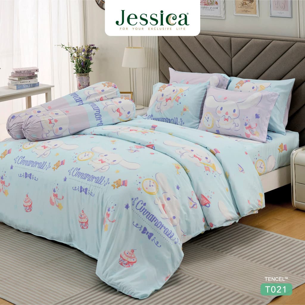 Jessica รุ่น T021Cinnamoroll ชุดเครื่องนอน Tencel Sanrio ลายลิขสิทธิ์แท้ มอบสัมผัสนุ่มดุจไหม ระบายอากาศดีเยี่ยม เหมาะสำหรับผิวแพ้ง่าย https://lnwchill.com