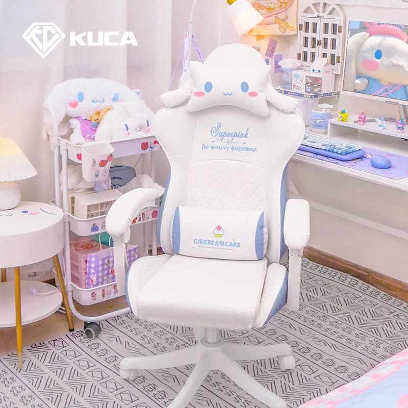 KUCA เก้าอี้เกมมิ่ง Cinnamoroll ซินามอโรล เก้าอี้สีขาว เก้าอี้เล่นเกมลายการ์ตูน เก้าอี้คอม เก้าอี้ลายน่ารัก [รับประกัน 5 ปี] https://lnwchill.com