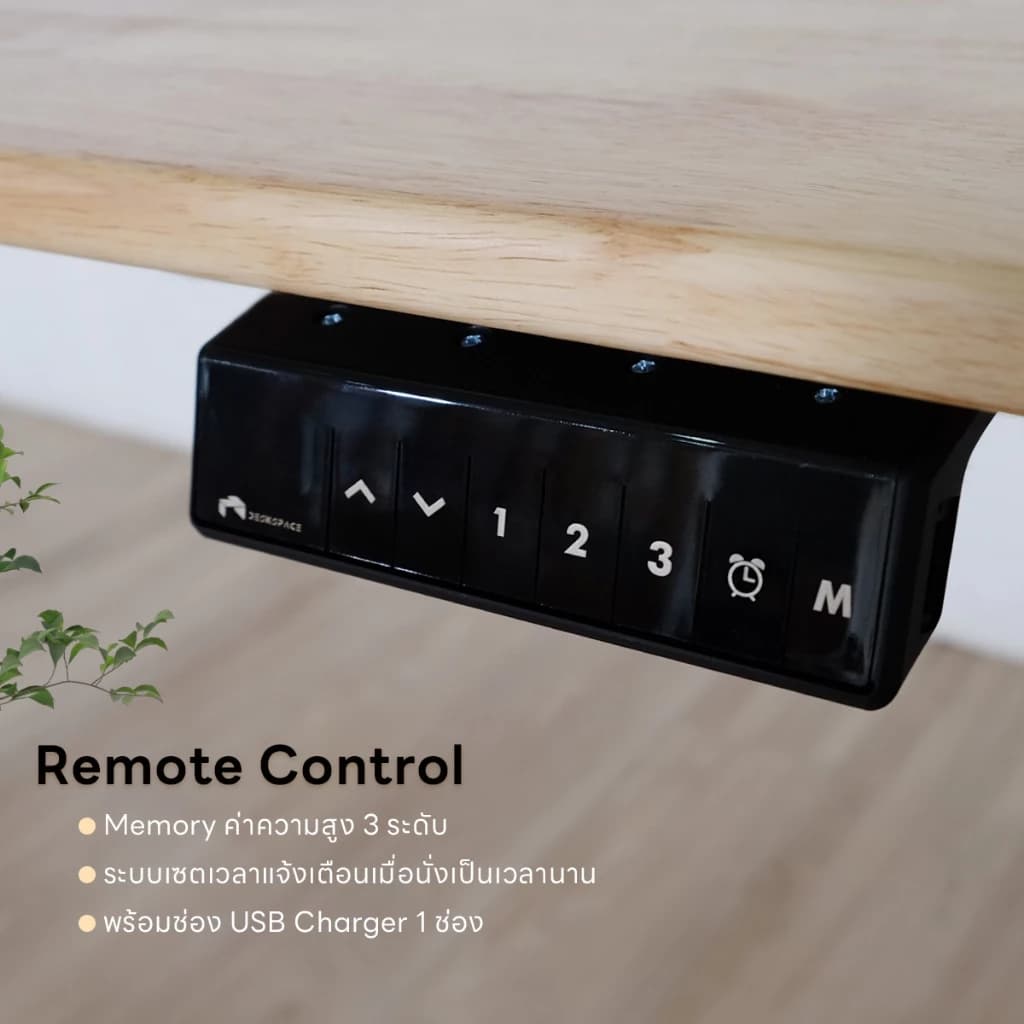 DESKSPACE (Pre-Order) โต๊ะไม้แท้ประสานปรับระดับไฟฟ้า มีท็อปไม้ 2 ชนิด พร้อม USB Charger ปรับความสูงได้ตั้งแต่ 60-125 cm https://lnwchill.com