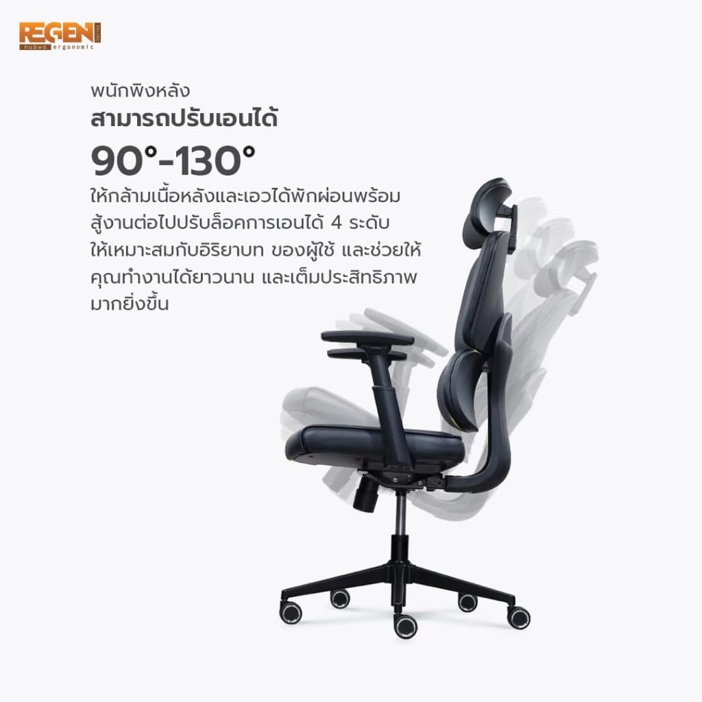 NUBWO REGEN เก้าอี้ทำงานเพื่อสุขภาพผลิตจากหนัง PU นุ่มสบาย เก้าอี้สีดำ สีเหลือง สีแดง สีขาว ออกแบบเพื่อรองรับสรีระ Ergonomic ระบายอากาศดีเยี่ยม แก้ปัญหา Office Syndrome รุ่น NXRG02 https://lnwchill.com