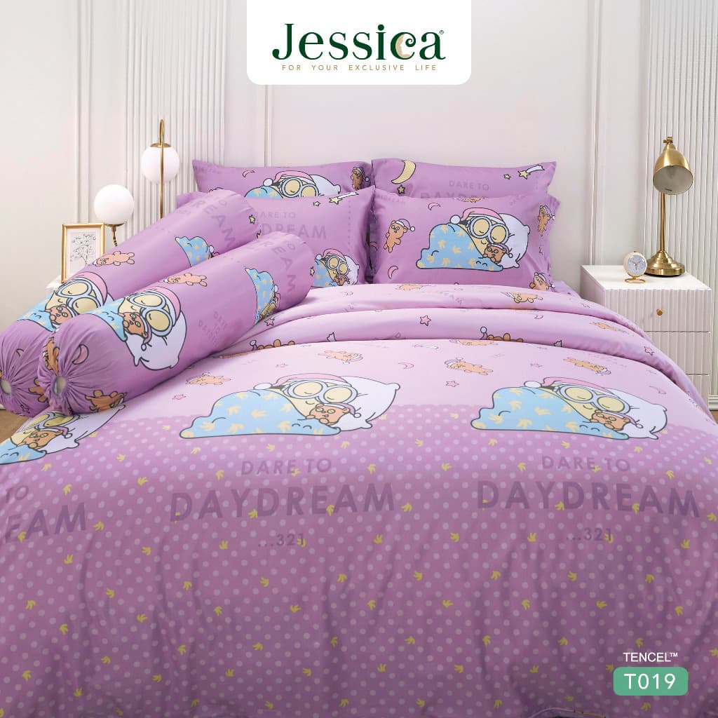 Jessica รุ่น T019 ชุดเครื่องนอน Tencel™ ลาย Minions ลิขสิทธิ์แท้ เนื้อผ้านุ่มลื่น ระบายอากาศดีเยี่ยม มอบสัมผัสแห่งการพักผ่อนที่เหนือกว่า https://lnwchill.com