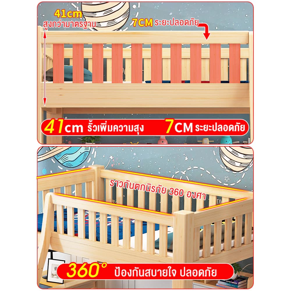 เตียงสองชั้น เตียง 2 ชั้น เตียงผู้ใหญ่ 🏠🏠190*100*160cm เตียงคู่ไม้เนื้อแข็งทั้งหมดสองชั้นบนล่าง 🚛 https://lnwchill.com