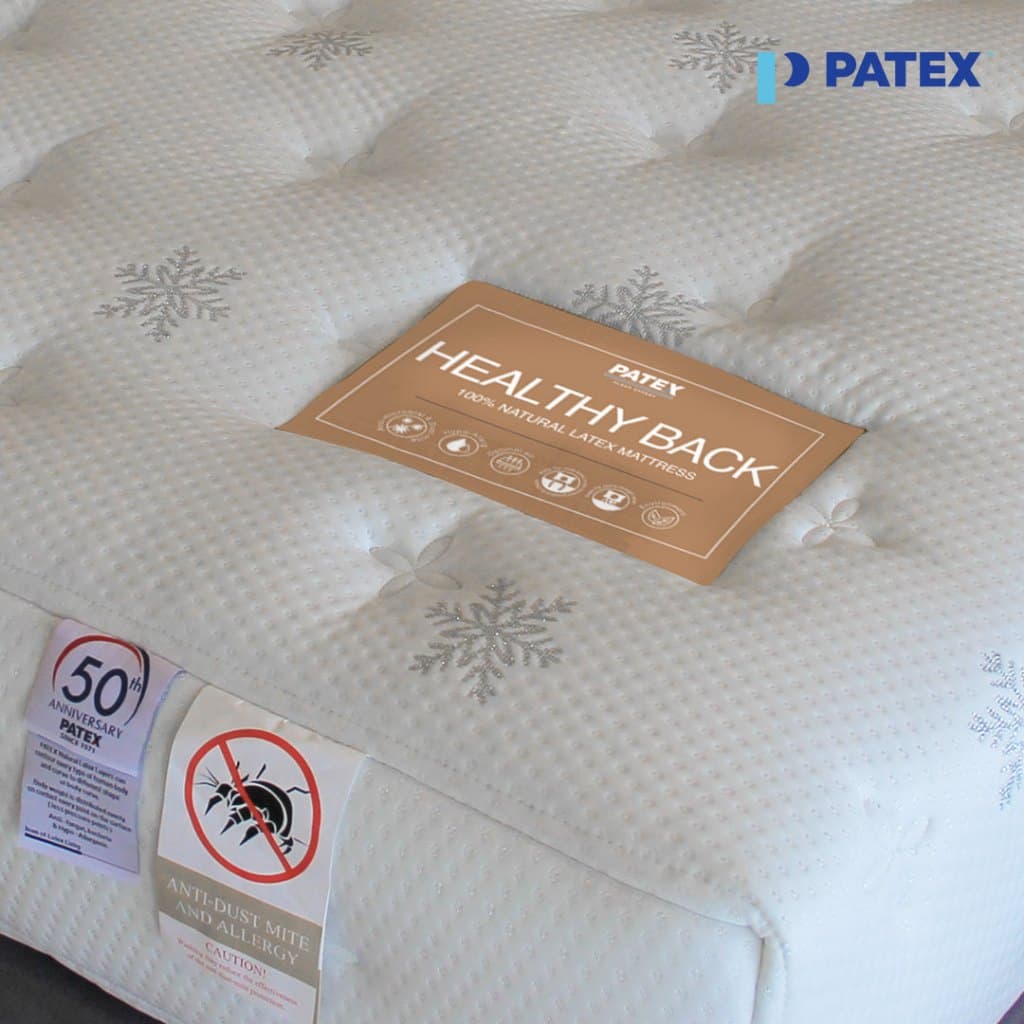 PATEX รุ่น Healthy Back Support (D110) ที่นอนยางพาราแท้ 100% ขนาด 3.5, 5, 6 ฟุต แก้ปวดหลังด้วยเทคโนโลยี 7-Body Zone https://lnwchill.com