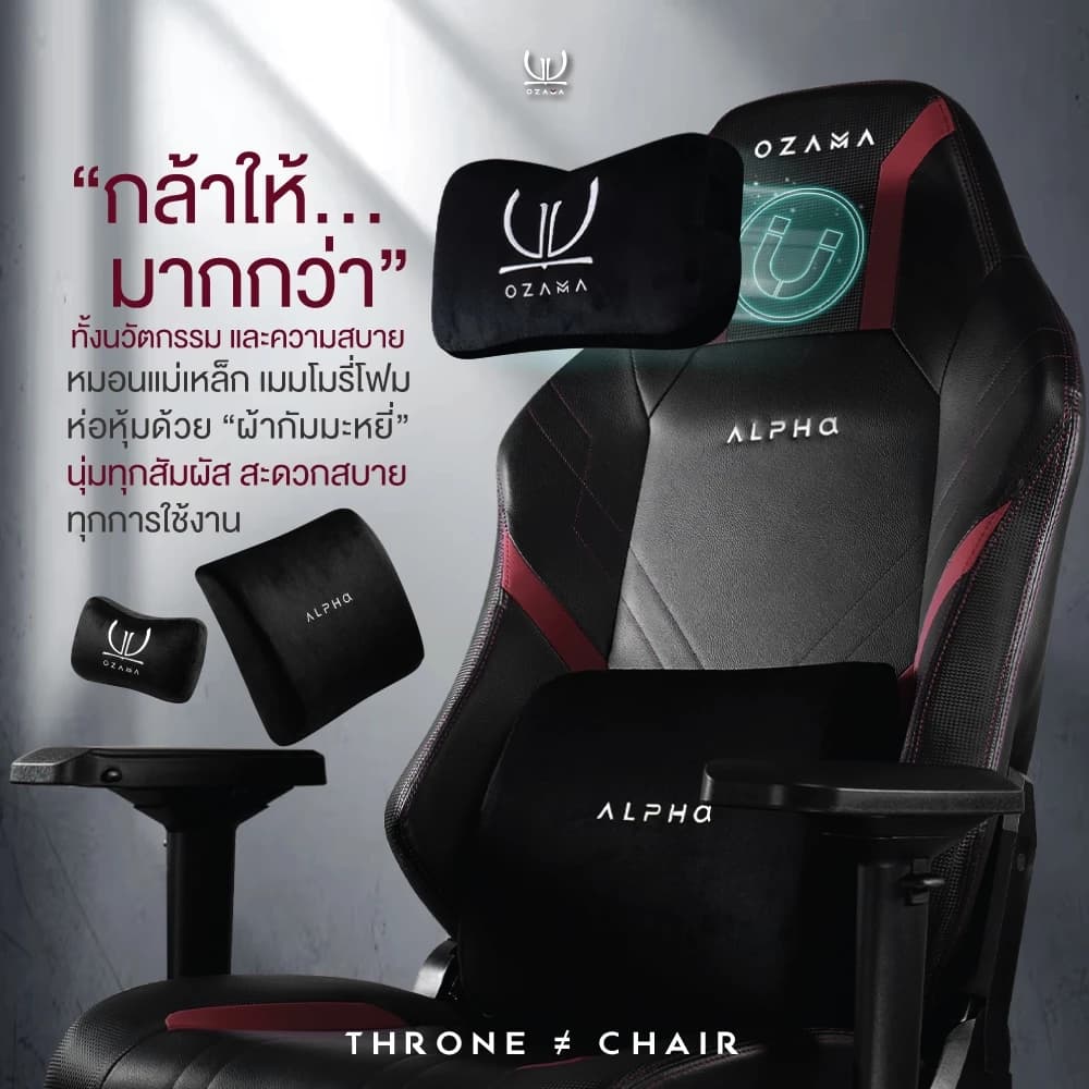 Tengu OZAMA รุ่น ALPHA เก้าอี้สีขาว เก้าอี้สีดำ "เก้าอี้เกมมิ่ง" Gaming Chair by Gaming Gears E-Sport รับน้ำหนัก 180 kg. ปรับแขน 4D https://lnwchill.com