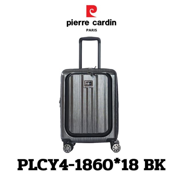 Pierre Cardin รุ่น PLCY4-1860 กระเป๋าเดินทาง 18 นิ้ว วัสดุ PC Polycarbonate เปิดฝาหน้าได้ พร้อม TSA Lock และซิป 2 ชั้นเพื่อความปลอดภัยสูงสุด