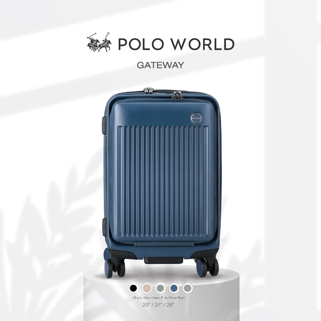 POLO WORLD รุ่น PW901 Gateway Hardcase Luggage กระเป๋าเดินทาง Polycarbonate ระบบล็อค TSA ล้อคู่หมุน 360 องศา ดีไซน์ทันสมัย น้ำหนักเบา รับประกัน 2 ปี https://lnwchill.com
