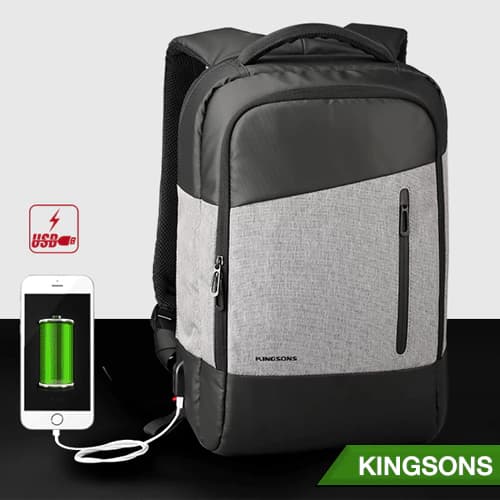 Kingsons NB03 กระเป๋าโน๊ตบุ๊ค ช่องเสียบ USB เกรดคุณภาพ กระเป๋าคอมพิวเตอร์ กระเป๋าคอม พกพาสะดวก กระเป๋า laptop Macbook