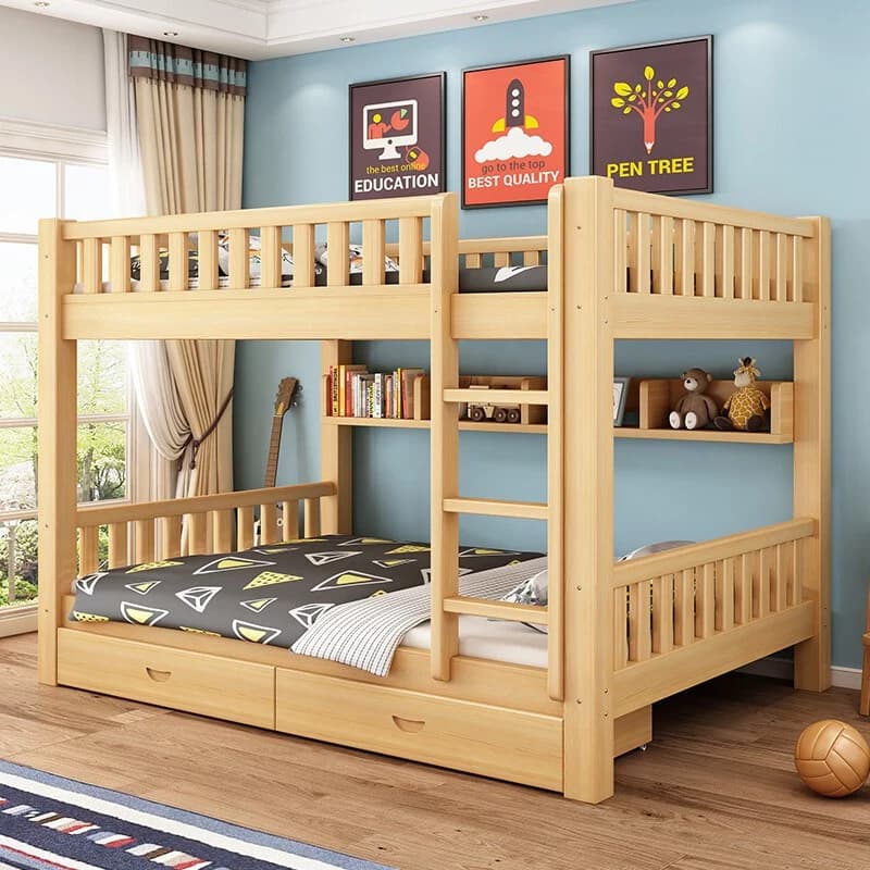 เตียงสองชั้น เตียง 2 ชั้น เตียงผู้ใหญ่ 🏠🏠190*100*160cm เตียงคู่ไม้เนื้อแข็งทั้งหมดสองชั้นบนล่าง 🚛 https://lnwchill.com