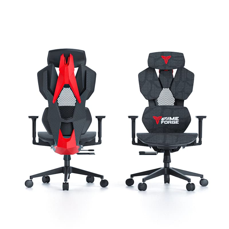 GAMEFORGE เก้าอี้เล่นเกม ergonomic gaming chair รุ่น Ergo Master เก้าอี้สีดำ สีแดง สีเหลือง สีชมพู สีเทา เก้าอี้แบ่งส่วนด้านหลังปรับมุมเอนได้สามความเร็ว https://lnwchill.com