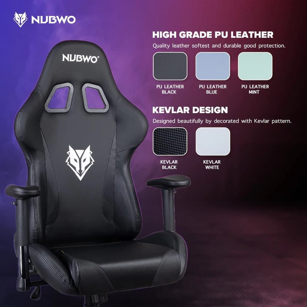 NUBWO เก้าอี้เกมมิ่ง เก้าอี้ทำงาน เก้าอี้สีดำ สีขาว สีแดง สีชมพู สีฟ้า สีเขียว หมอนกำมะหยี่ Gaming Chair Phenom ขาเหล็ก ปรับนอนได้ถึง 180 องศา รุ่น NBCH-007 เก้าอี้เกมมิ่งเพื่อสุขภาพ E-Sport https://lnwchill.com