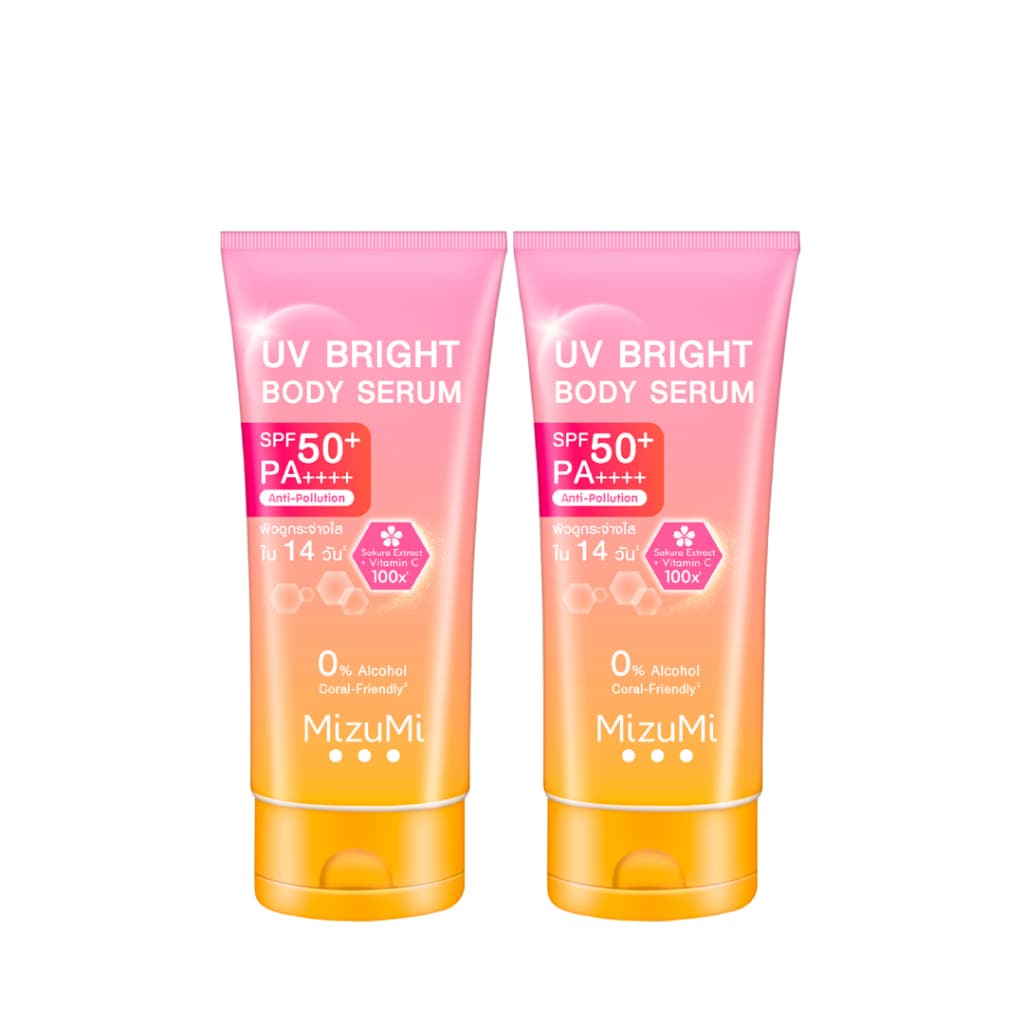 MizuMi [แพ็คคู่] UV Bright Body Serum (180 ml) เซรั่มกันแดดทาผิวกาย เบาสบายผิว หอมละมุน https://lnwchill.com