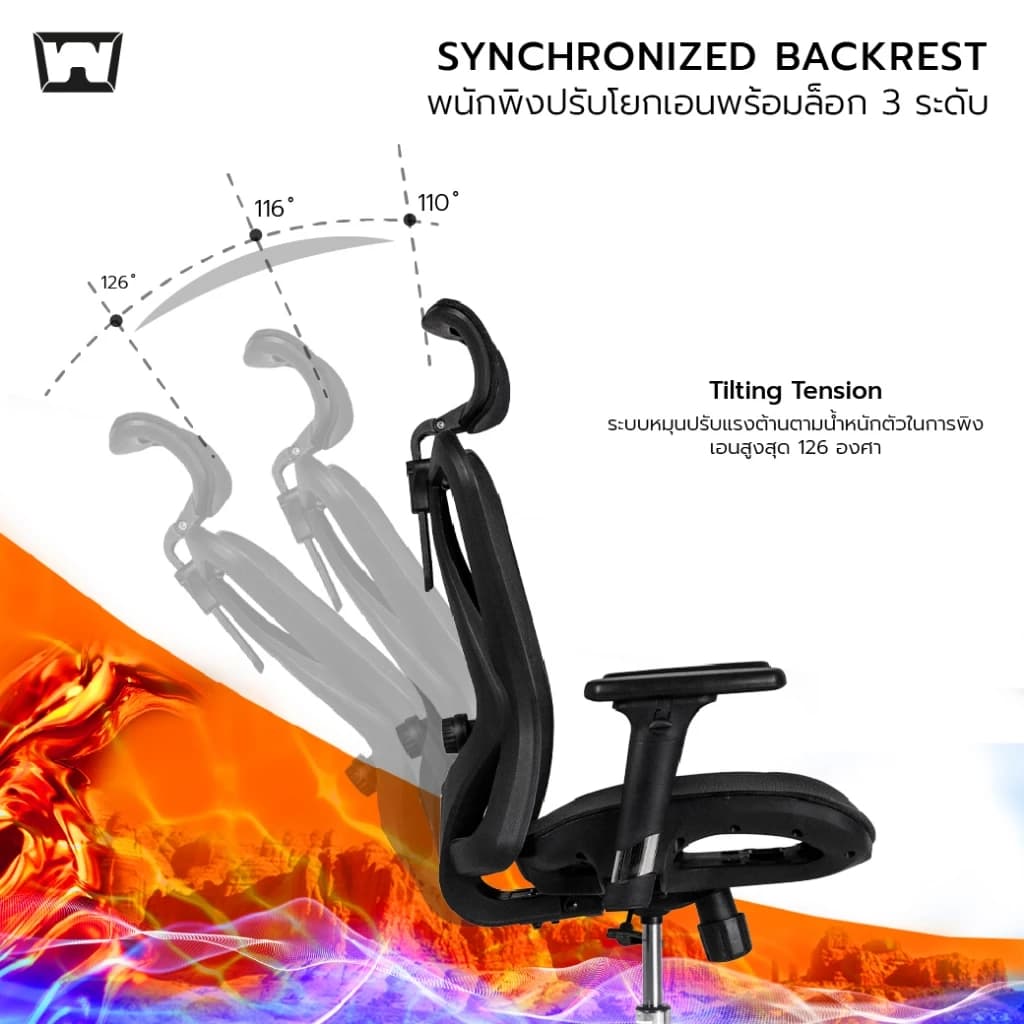 Work Station - Ergonomic chair เก้าอี้ทำงานเพื่อสุขภาพ รุ่น Model M เก้าอี้สีดำ เก้าอี้สีเทา นุ่มสบาย ตามหลักสรีระศาสตร์ เหล็กชุบโครเมียม เกรดพรีเมี่ยม เก้าอี้พนักพิงสูง รองรับน้ำหนัก 130 kg. https://lnwchill.com
