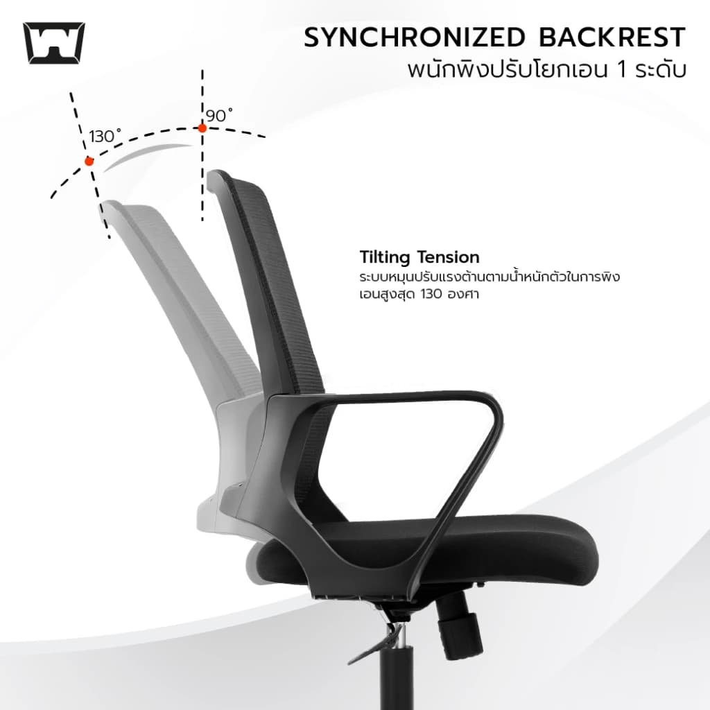 Work Station - Office chair เก้าอี้ทำงาน รุ่น Falcon เก้าอี้สีดำ เก้าอี้พนักพิงต่ำ รองรับน้ำหนัก 115 kg. ระบายอากาศดีเยี่ยม เก้าอี้สำนักงาน เกรดคุณภาพ ราคาดี https://lnwchill.com