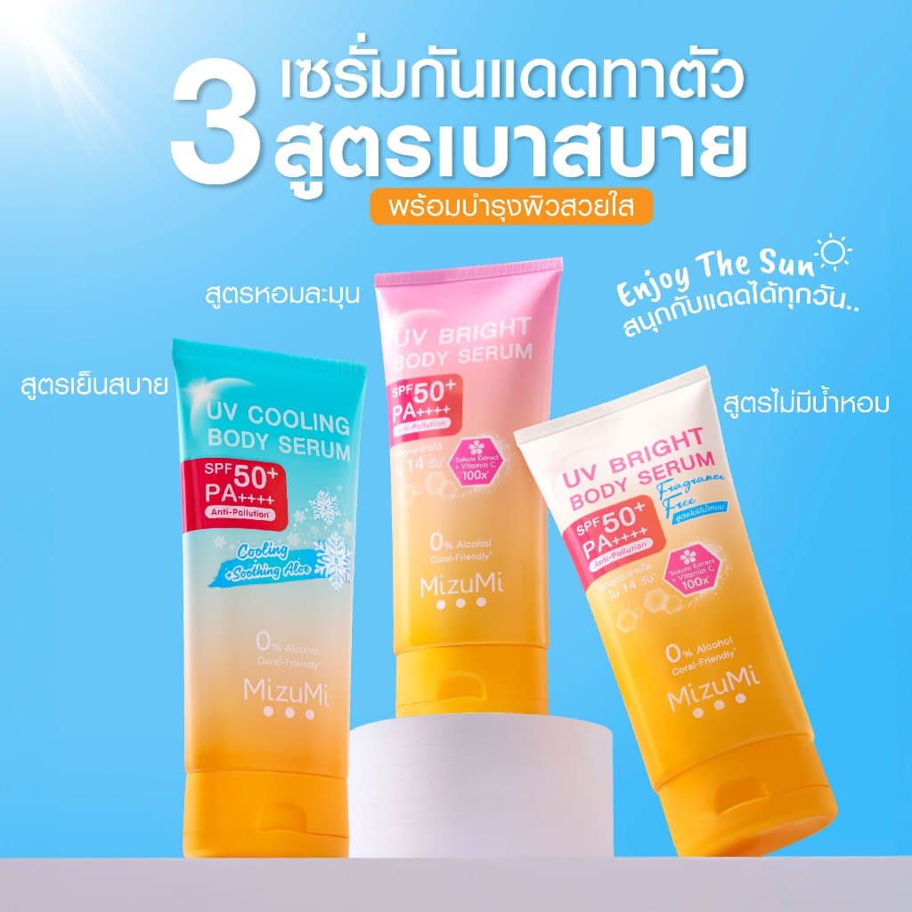 MizuMi [แพ็คคู่ SET DUO] Bright Body Serum เซตเซรั่มกันแดดทาผิวกาย เบาสบาย ซึมไว https://lnwchill.com