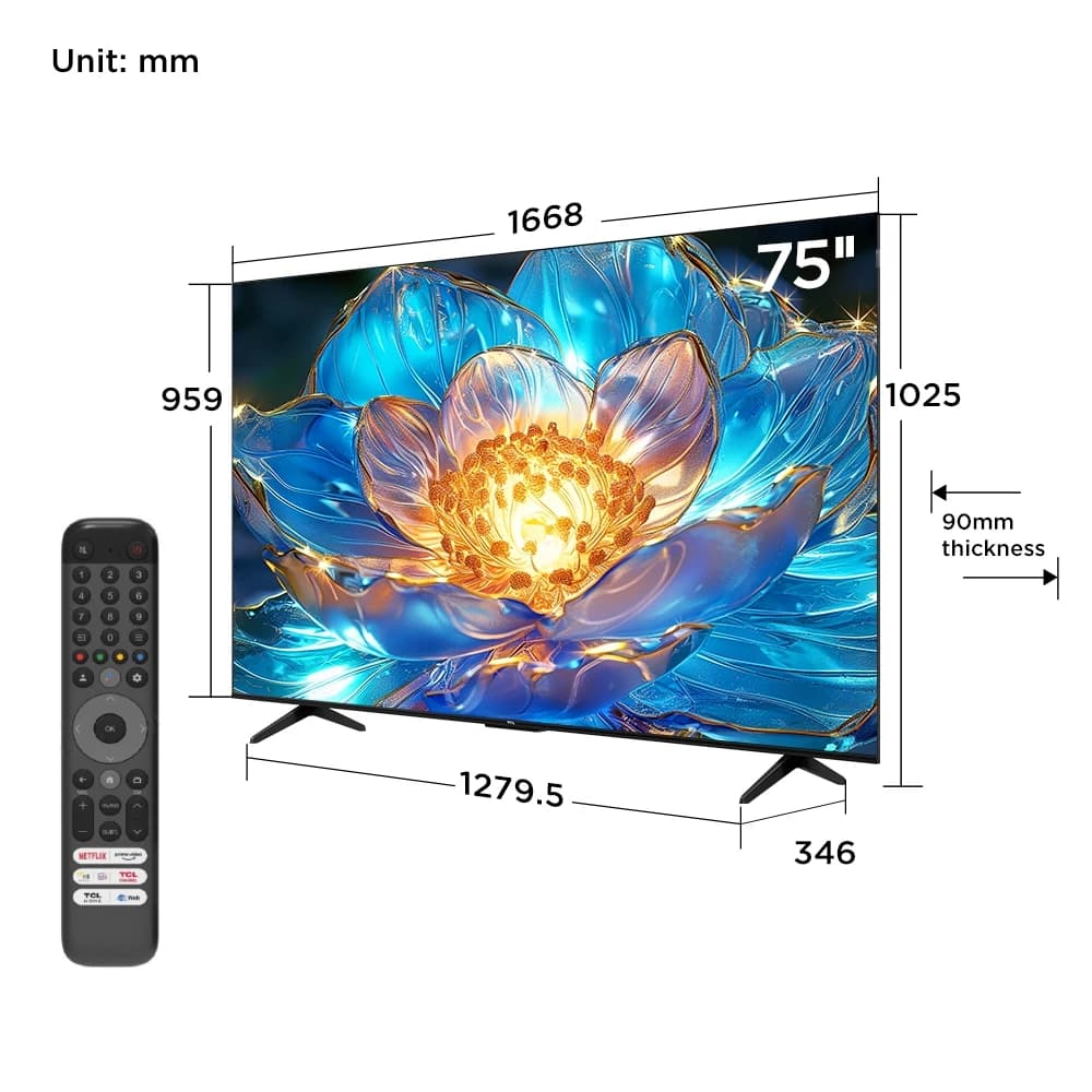 TCL 2024 TV ทีวี ขนาด 75 นิ้ว QLED 4K Google TV รุ่น 75T7B ระบบปฏิบัติการ Google/Netflix & Youtube & MEMC 60Hz VRR 120Hz ALLM https://lnwchill.com