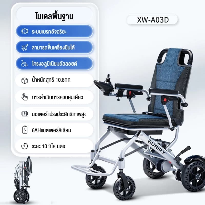 HIMIWAY รถเข็นไฟฟ้าแบบพับได้น้ำหนักเบาพิเศษ 1 คัน ยางรังผึ้ง + ซับแรงกระแทกล้อหน้า แบตเตอรี่ลิเธียม 10AH ระยะ 20 กิโลเมตร https://lnwchill.com