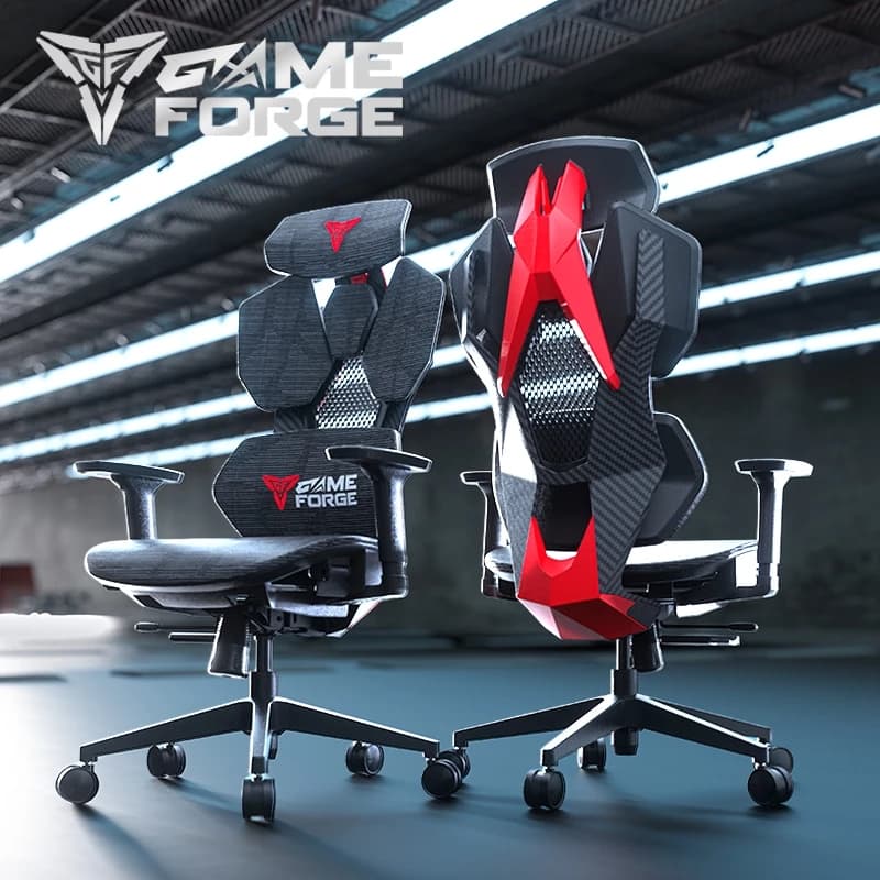 GAMEFORGE เก้าอี้เล่นเกม ergonomic gaming chair รุ่น Ergo Master เก้าอี้สีดำ สีแดง สีเหลือง สีชมพู สีเทา เก้าอี้แบ่งส่วนด้านหลังปรับมุมเอนได้สามความเร็ว https://lnwchill.com