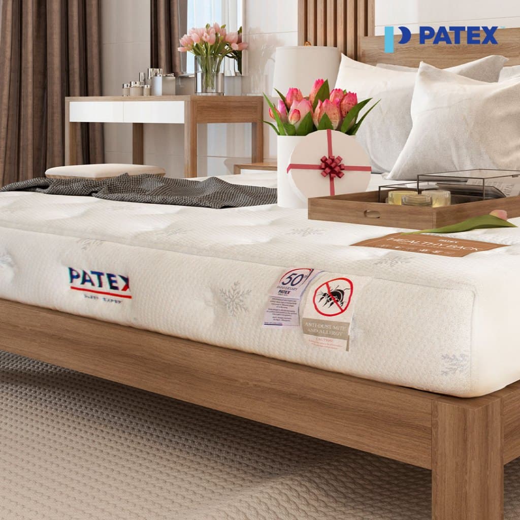 PATEX รุ่น Healthy Back Support (D110) ที่นอนยางพาราแท้ 100% ขนาด 3.5, 5, 6 ฟุต แก้ปวดหลังด้วยเทคโนโลยี 7-Body Zone https://lnwchill.com