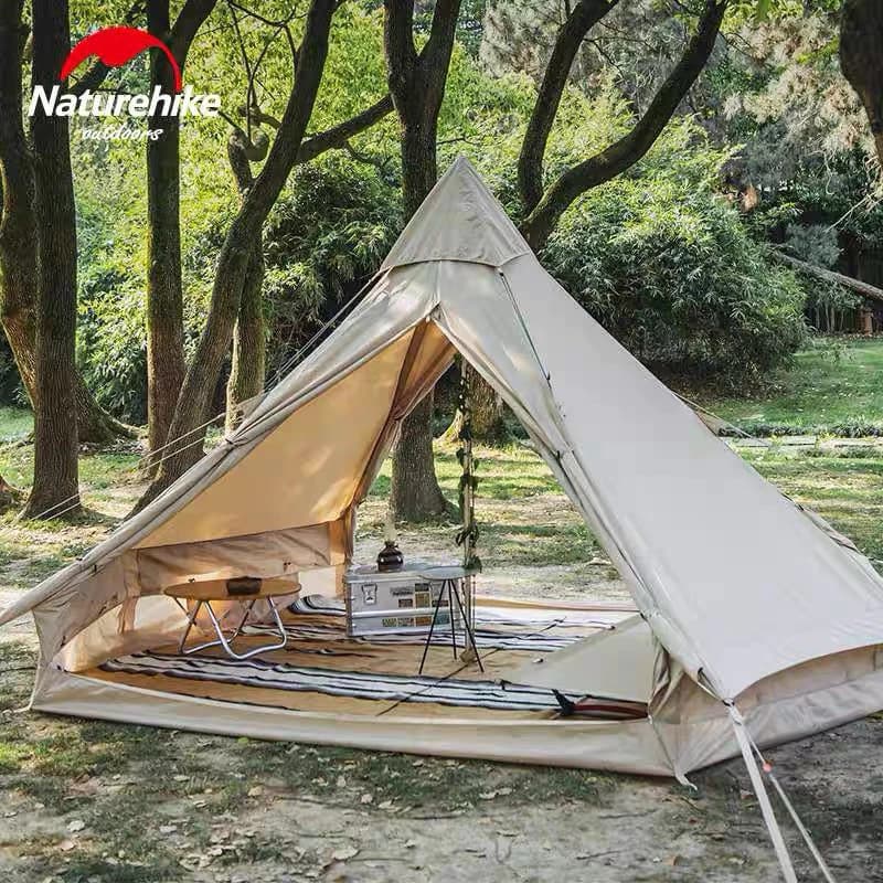 Naturehike เต็นท์ Brighten 6.4 Outdoor Glamping Pyramid เต็นท์ผสมผ้าฝ้าย NH20ZP004 https://lnwchill.com