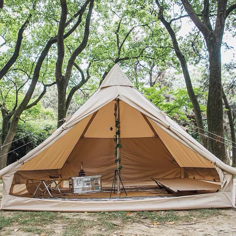 Naturehike เต็นท์ Brighten 6.4 Outdoor Glamping Pyramid เต็นท์ผสมผ้าฝ้าย NH20ZP004 https://lnwchill.com