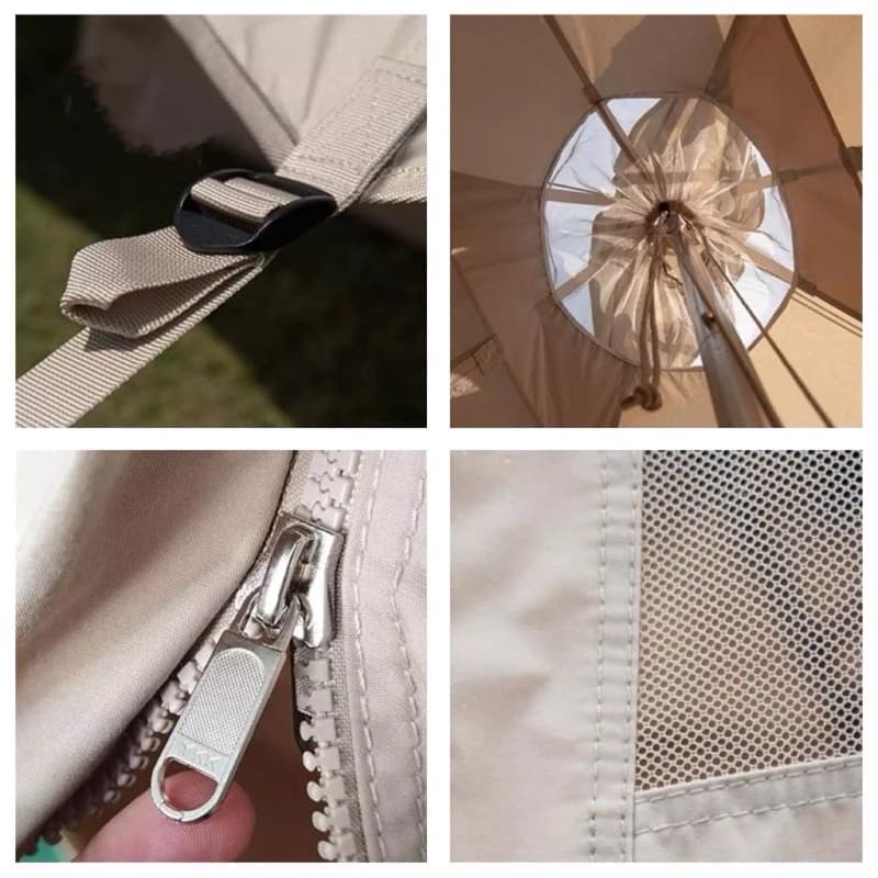 Naturehike เต็นท์ Brighten 6.4 Outdoor Glamping Pyramid เต็นท์ผสมผ้าฝ้าย NH20ZP004 https://lnwchill.com