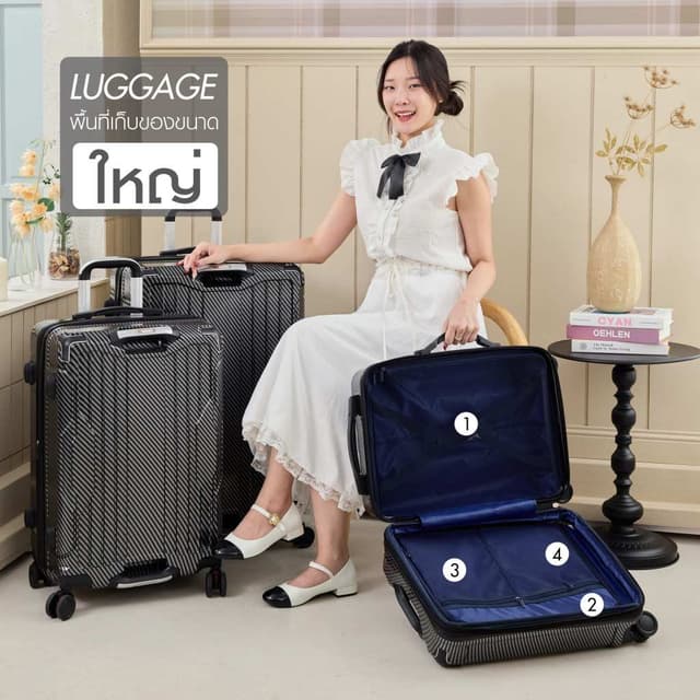 Suissewin รุ่น W90 กระเป๋าเดินทางล้อลาก PC 100% TSA Lock ดีไซน์หรูหรา เฟรมซิปคู่ ทนทาน แข็งแรง พร้อมสำหรับการเดินทางรอบโลก