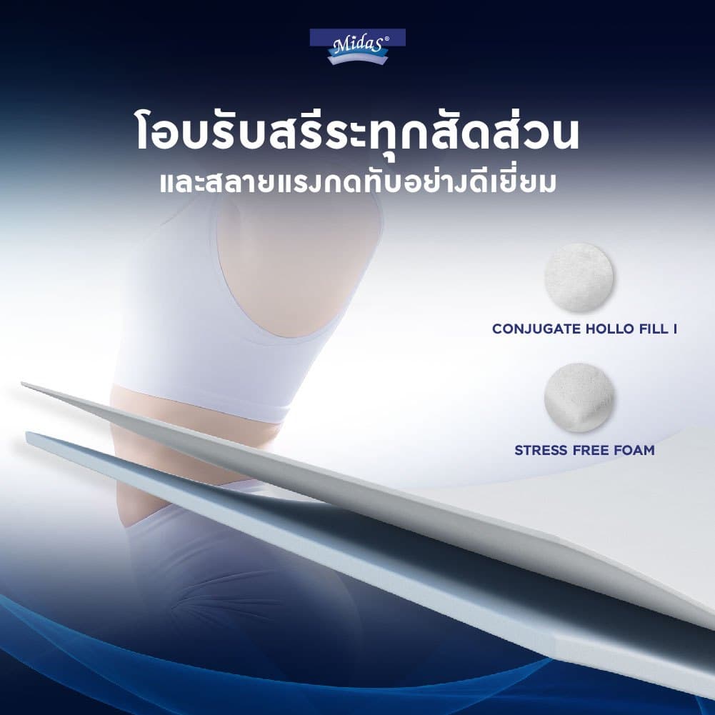 Midas รุ่น Dynamik 2000 ที่นอนยางพาราไฮบริด หนา 8 นิ้ว นำเข้าจากเบลเยี่ยม รองรับสรีระ ลดอาการปวดหลัง https://lnwchill.com