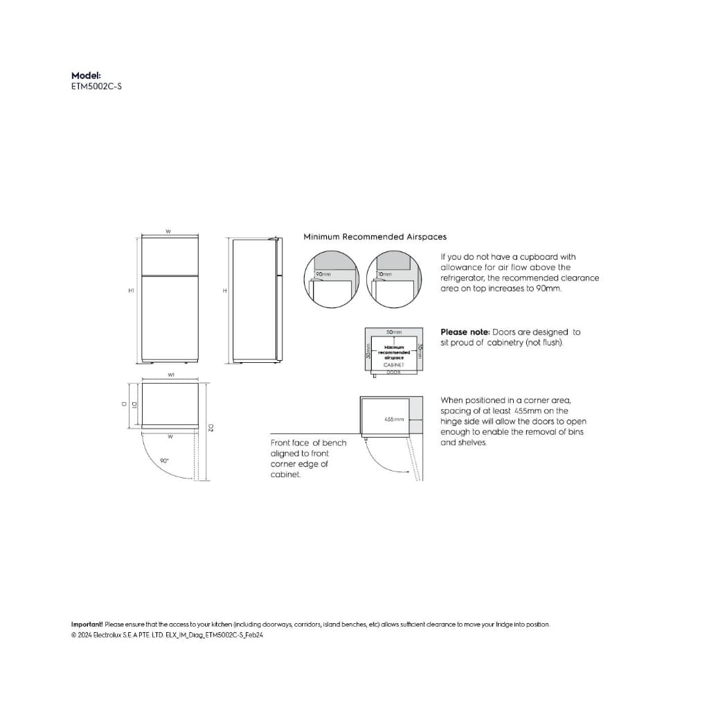 Electrolux ETM5002C-S ตู้เย็น 2 ประตู รุ่น UltimateTaste 500 ช่องแช่แข็งบน 503 ลิตร สีเงิน https://lnwchill.com