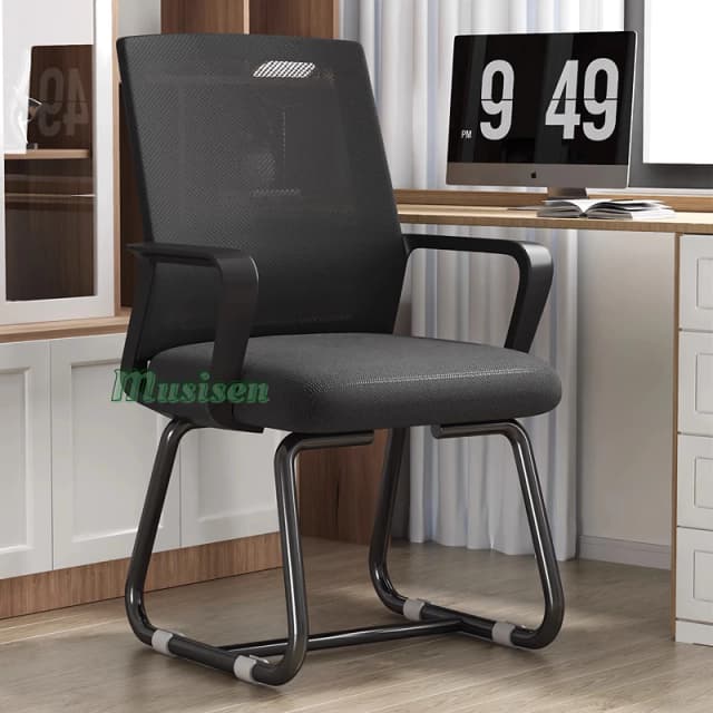 Musisen เก้าอี้คอม เก้าอี้ทํางาน เก้าอี้สำนักงาน เก้าอี้สีดำ ระบายอากาศดีเยี่ยม คุณภาพดี พนักพิงหลัง