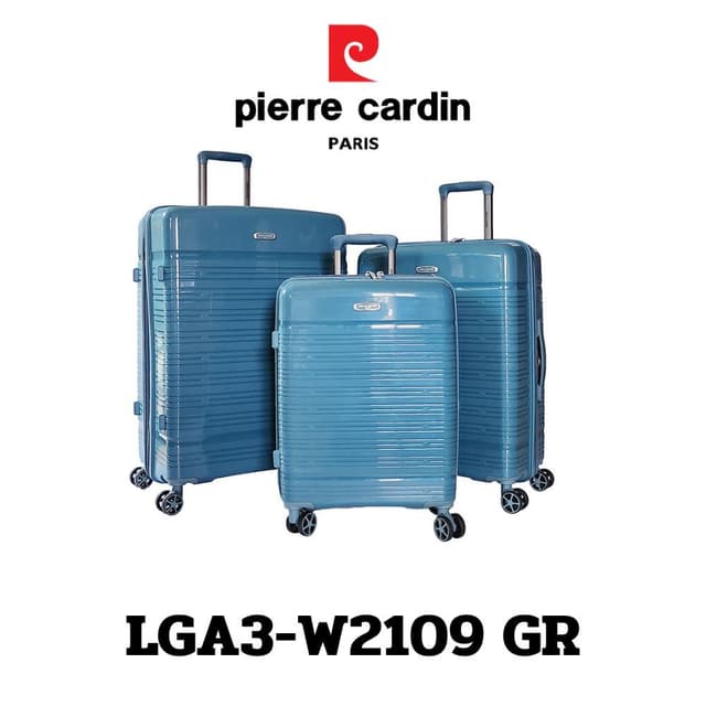 Pierre Cardin รุ่น LGA3-W2109P กระเป๋าเดินทาง Polypropylene น้ำหนักเบา ทนทาน ล้อคู่หมุน 360 องศา พร้อมซิปขยายข้างและระบบ TSA Lock