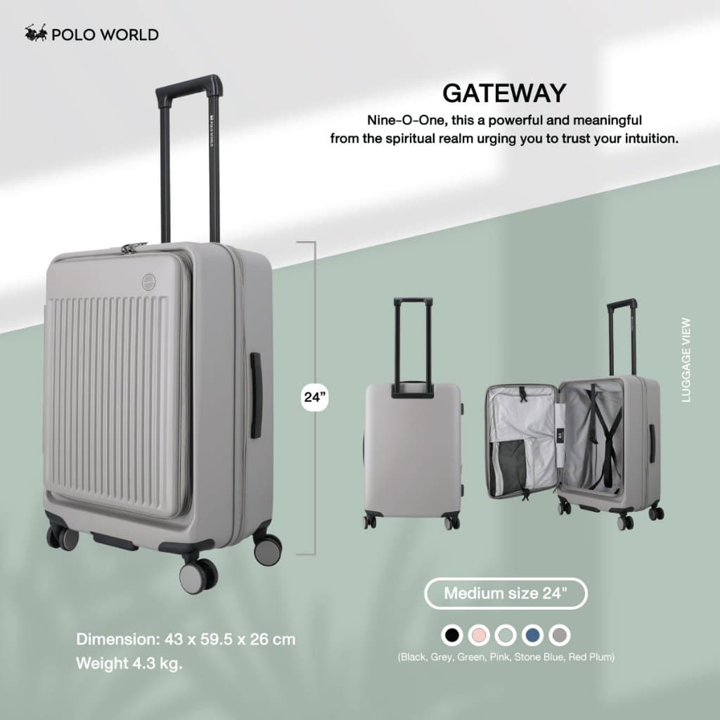 POLO WORLD รุ่น PW901 Gateway Hardcase Luggage กระเป๋าเดินทาง Polycarbonate ระบบล็อค TSA ล้อคู่หมุน 360 องศา ดีไซน์ทันสมัย น้ำหนักเบา รับประกัน 2 ปี https://lnwchill.com