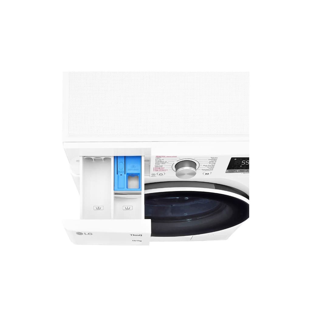 LG รุ่น FV1410H4W เครื่องซักผ้า 10 กก. อบ 7 กก. ระบบ AI DD ประหยัดพื้นที่ ซักสะอาดรวดเร็ว สั่งงานผ่านสมาร์ทโฟนด้วย Smart WI-FI control https://lnwchill.com