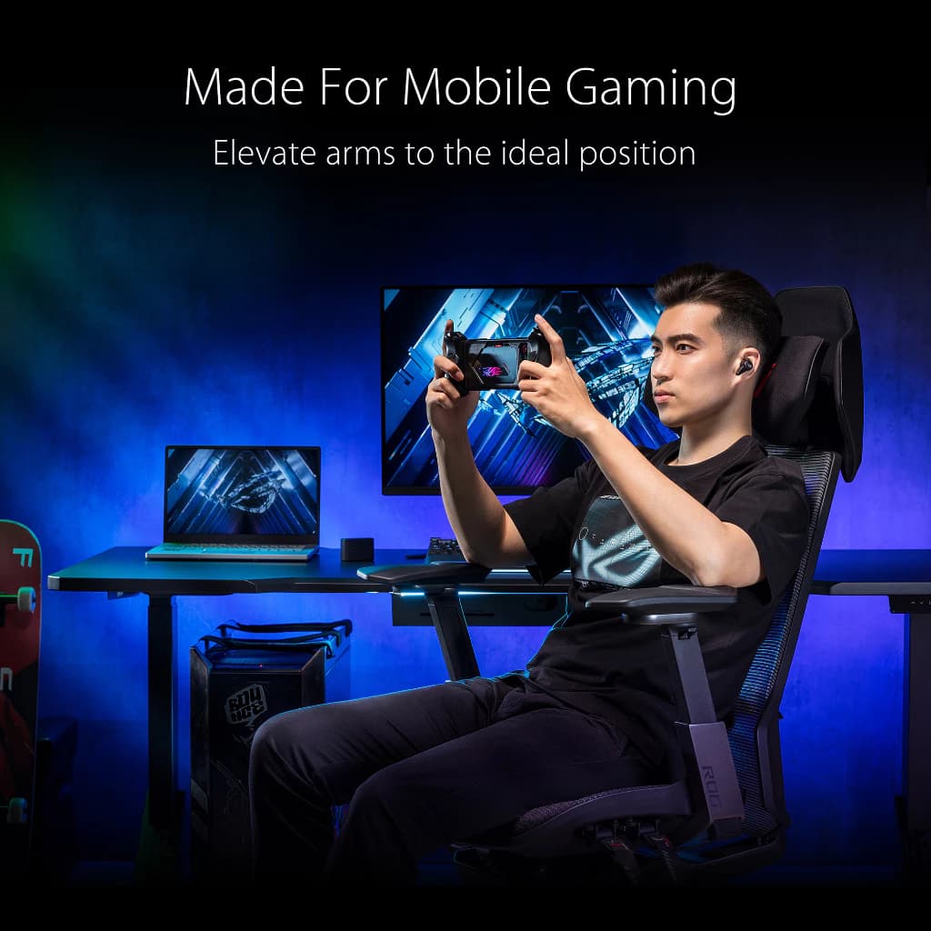 ASUS ROG Gaming Gear - ROG Destrier Ergo Gaming Chair E-Sport เก้าอี้สีดำ เก้าอี้เกมมิ่ง เกรดพรีเมี่ยม เก้าอี้เบาะ นุ่ม สบาย ระบายอากาศดีเยี่ยม ตามหลักสรีระศาสตร์ ลดอาการปวดเมื่อย 90GC0120-MSG010 https://lnwchill.com