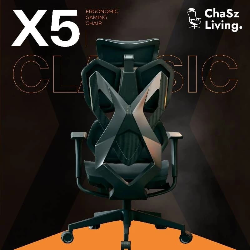 ChaSz Living เก้าอี้สุขภาพ รุ่น X5C Ergonomic Gaming Chair Black เก้าอี้สีดำ เก้าอี้เกมมิ่ง X5 Classic เก้าอี้ทำงานเพื่อสุขภาพ ระบายอากาศดีเยี่ยม เกรดพรีเมี่ยม https://lnwchill.com